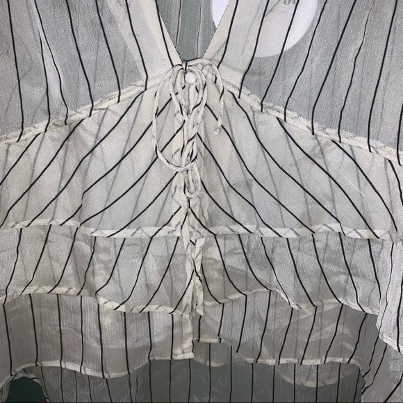 Line + Dot Semi Sheer Striped Blouse NWT - Picture 2 of 10